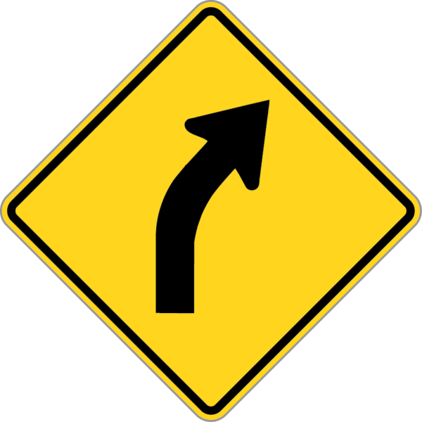 Right Turn Curve Sign Can Traffic Services Ltd